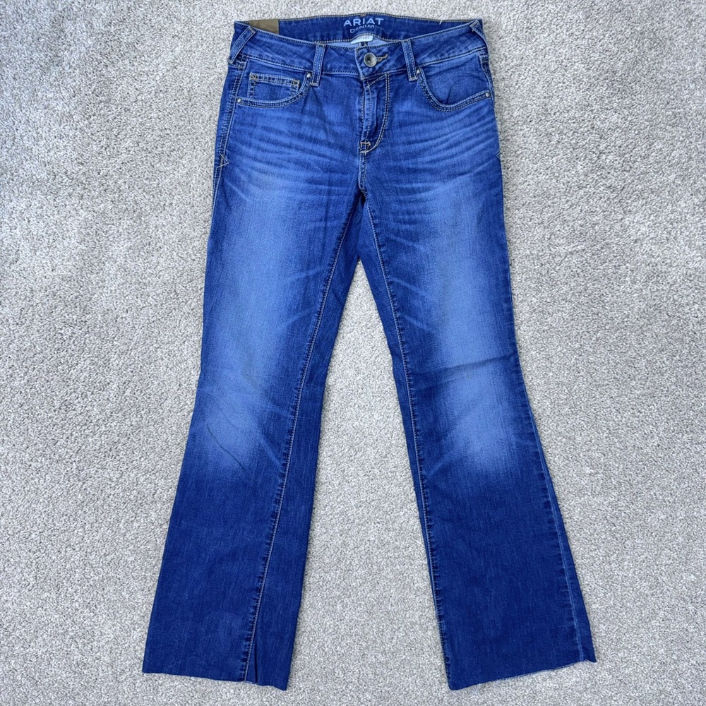 Ariat Jeans Womens 27R 10024303 Bootcut Blue Raw Hem EUC